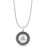 Triquetra Runes Pendant Oxidized Rope Chain Necklace 925 Sterling Silver