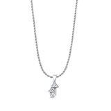Mushroom Pendant Oxidized Rope Chain Necklace 925 Sterling Silver