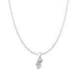 Mushroom Pendant Oxidized Rolo Chain Necklace 925 Sterling Silver