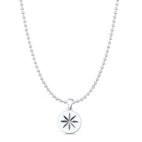 Star Pendant Oxidized Bead Chain Necklace 925 Sterling Silver