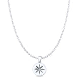 Star Pendant Oxidized Rolo Chain Necklace 925 Sterling Silver