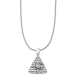 Evil Eye & Pyramid Pendant Necklace