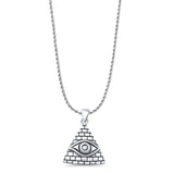 Evil Eye & Pyramid Pendant Necklace