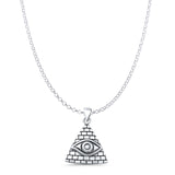 Evil Eye & Pyramid Pendant Necklace