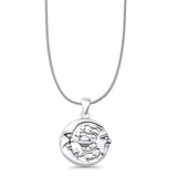 Sun Moon & Stars Pendant Snake Chain Necklace Oxidized 925 Sterling Silver