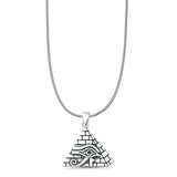 Eye of Horus & Pyramid Pendant Snake Chain Necklace Oxidized 925 Sterling Silver
