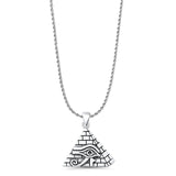 Eye of Horus & Pyramid Pendant Rope Chain Necklace Oxidized 925 Sterling Silver