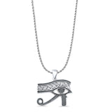 Eye of Horus Pendant Rope Chain Necklace Trinity Oxidized 925 Sterling Silver