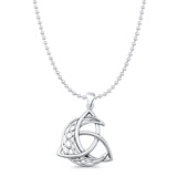 Triquetra & Celtic Moon Pendant Necklace