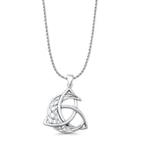 Triquetra & Celtic Moon Pendant Necklace