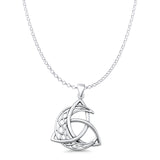 Triquetra & Celtic Moon Pendant Necklace