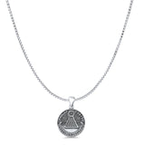Novus Ordo Seclorum Pendant Box Chain Necklace Oxidized 925 Sterling Silver