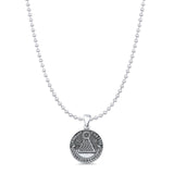 Novus Ordo Seclorum Pendant Bead Chain Necklace Oxidized 925 Sterling Silver