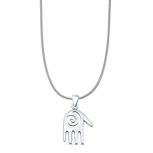 Hand & Spiral Pendant Necklace