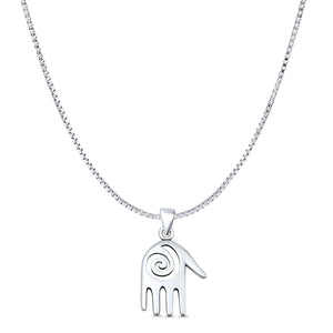 Hand & Spiral Pendant Necklace