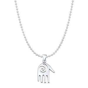 Hand & Spiral Pendant Necklace
