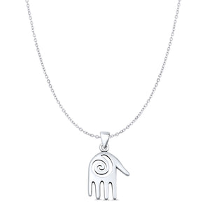 Hand & Spiral Pendant Necklace