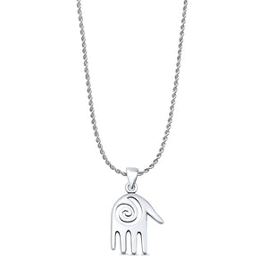 Hand & Spiral Pendant Necklace