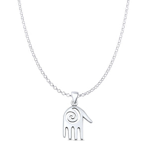 Hand & Spiral Pendant Necklace