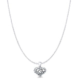 Heart Pendant Cable Chain Necklace Oxidized 925 Sterling Silver