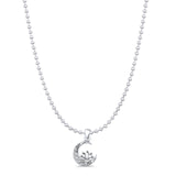 Moon & Lotus Pendant Necklace