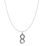 Infinity Snake Pendant Cable Chain Necklace Oxidized 925 Sterling Silver
