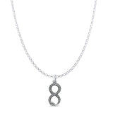 Infinity Snake Pendant Rolo Chain Necklace Oxidized 925 Sterling Silver