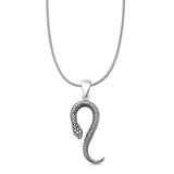 Snake Pendant Snake Chain Necklace Oxidized  925 Sterling Silver