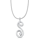 Snake Pendant Snake Chain Necklace Oxidized 925 Sterling Silver