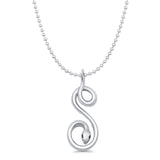 Snake Pendant Bead Chain Necklace Oxidized 925 Sterling Silver