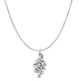 Snake Pendant Box Chain Necklace Twisted Oxidized 925 Sterling Silver