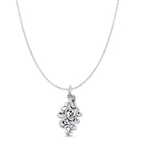 Snake Pendant Cable Chain Necklace Twisted Oxidized 925 Sterling Silver