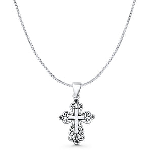  Filigree Cross Pendant Necklace