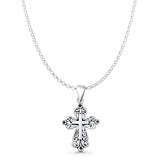  Filigree Cross Pendant Necklace