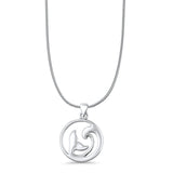  Whale Tail & Wave Pendant Necklace