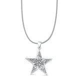 Celtic Style Star Pendant Snake Chain Necklace Oxidized 925 Sterling Silver