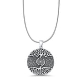 Roots Pendant Snake Chain Necklace Oxidized 925 Sterling Silver