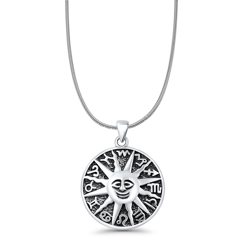  Sun & Runes Pendant Necklace
