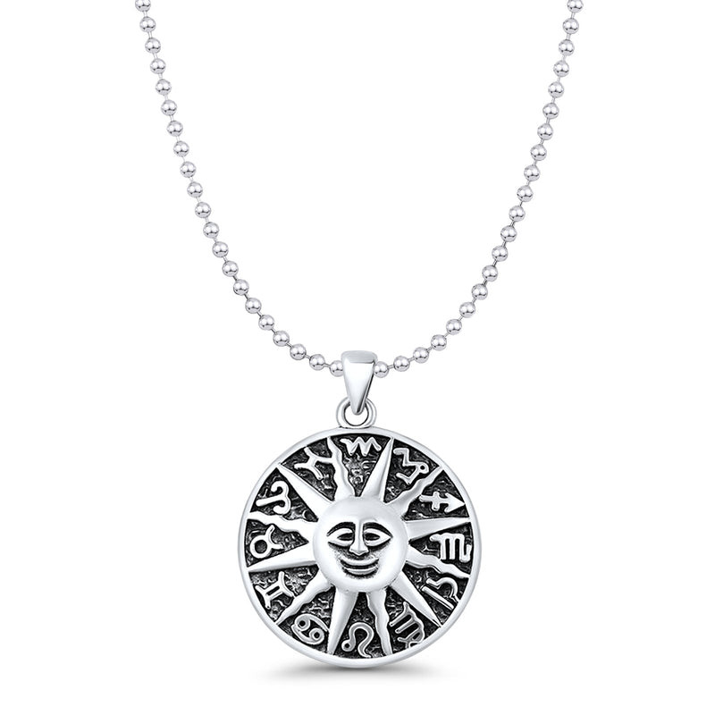  Sun & Runes Pendant Necklace