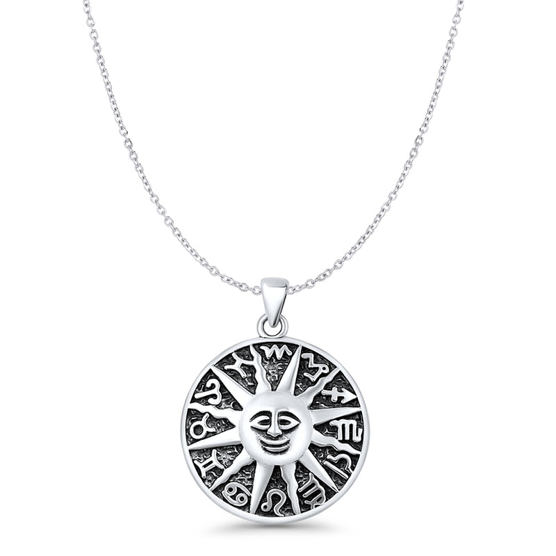  Sun & Runes Pendant Necklace