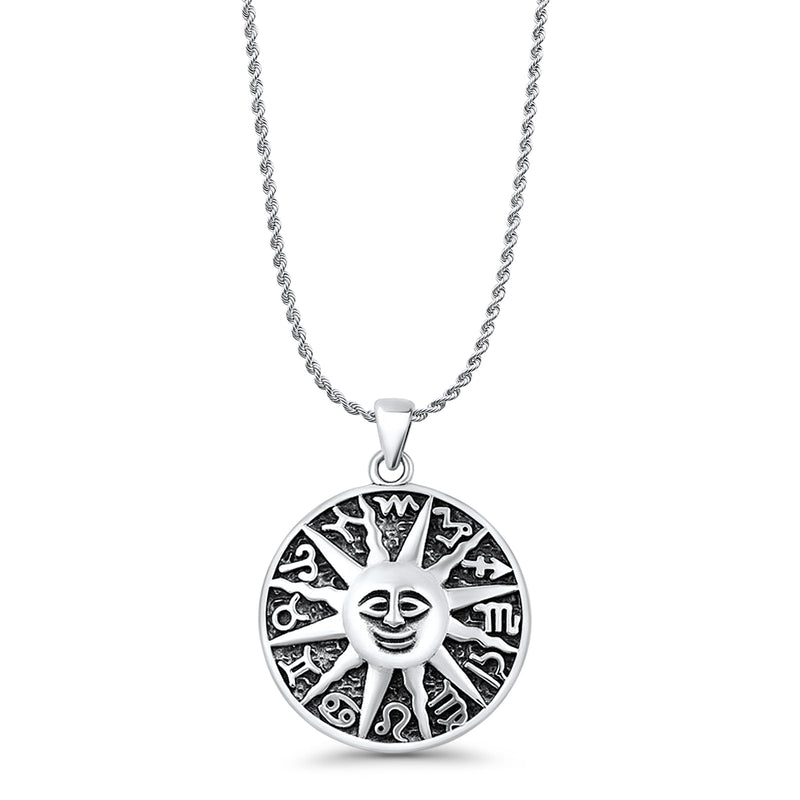  Sun & Runes Pendant Necklace