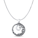  Wicca, Star & Moon Pendant Necklace