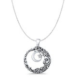  Wicca, Star & Moon Pendant Necklace