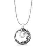  Wicca, Star & Moon Pendant Necklace