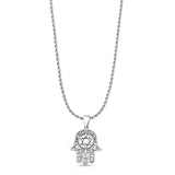  Hamsa & Star Of David Pendant Necklace