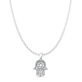  Hamsa & Star Of David Pendant Necklace