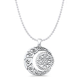  Celtic Moon Fish Pendant Necklace