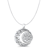  Celtic Moon Fish Pendant Necklace
