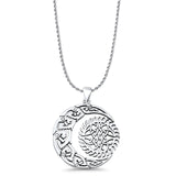  Celtic Moon Fish Pendant Necklace