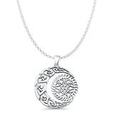  Celtic Moon Fish Pendant Necklace